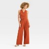Women's High-Rise Relaxed Fit Wide Leg Pleated Linen Trousers - Future Collective - 3 of 3