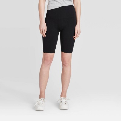 black cotton biker shorts