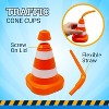 Construction Cone Cups - 8 pcs - for Construction  Birthday Party Supplies, Plastic Orange Traffic Cones, Mini Construction Cones - 4 of 4