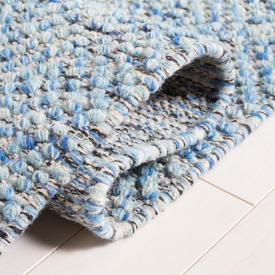 Blue Hand-Tufted Wool 8' x 10' Rectangular Area Rug