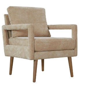 NicBex Chenille Accent Chair,Upholstered Living Room Chairs with Mid-Height Backrest,Mid-Century Modern Arm Chair,Accent Chairs for Living Room - 1 of 4