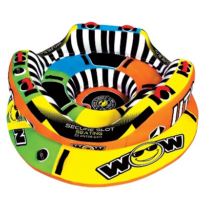 WOW Watersports 1-3 Rider UTO Excalibur Boating Lake Towable with Secure Cockpit Seating and Hover Bottom Design