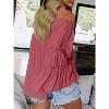 Imily Bela  Womens Off The Shoulder Top Long Bell Sleeve Blouse Loose Fit - 3 of 4