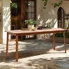 LuxenHome Outdoor Wooden Rectangular Dining Table Brown - 2 of 4