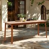 LuxenHome Outdoor Wooden Rectangular Dining Table Brown - image 2 of 4