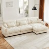 5 Pieces Sofa With Ottoman, 4 Seater Sectional Sofas Large With Waist Pillow And Throw Pillows, Large L Shape Sofa For Living Room-Cuddlewood - 2 of 4