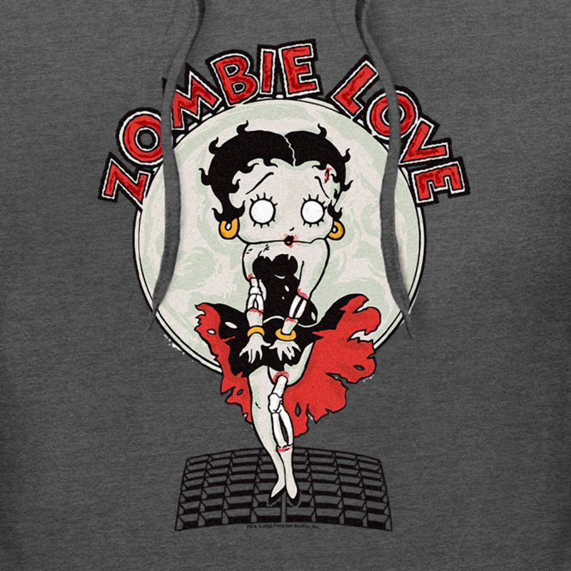 Men's Betty Boop Valentine's Day Zombie Love Dress Pull Over Hoodie, 2 of 5