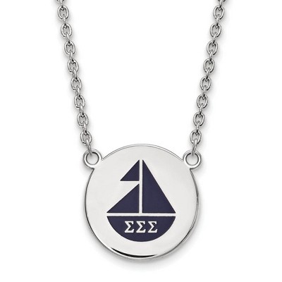 Black Bow Jewelry Sterling Silver Sigma Sigma Sigma Greek Life Necklace 18 Inch