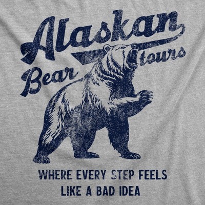 Мужские футболки Crazy Dog T-Shirts, Inc. Mens Funny T Shirts Alaskan Bear Tours Sarcastic Graphic Novelty Tee for Men - Crazy Dog Men's T Shirt for Animal Lovers Light Grey XXL — фото 2