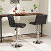 Tangkula 4 PCS Bar Stools PU Leather Swivel Bar Chairs Height Adjustable Upholstered Barstools - 3 of 4