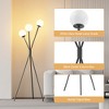 Maxax 3 Lights Globe Floor Lamps for Living Room, Modern Black Standing Lamps for Bedroom, Office - 3 of 4