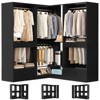Aheaplus Freestanding Closet System with 4 Hanging Rods and 6 Hanging Sections, Walk-In Closet Organizer with Drawer and Pants Rack - 4 of 4