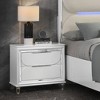 30.32" Tarian Nightstand Pearl White Finish - Acme Furniture: 2 Drawers, Wood Composite, No Assembly Required - 2 of 4