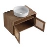 GDFStudio Emily Wall Mounted Rattan Door Bathroom Vanity with Ceramic Sink - 2 of 4