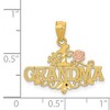 Black Bow Jewelry 14k Yellow Gold and Rose Gold #1 Grandma with Rose Pendant, 22mm - 4 of 4