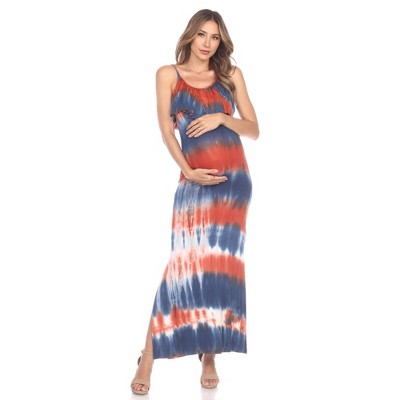 Image of Maternity Malea Maxi Dress Orange Medium -White Mark