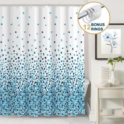 LunaLulinlk Weighted-Hem Fabric Bathroom Curtain