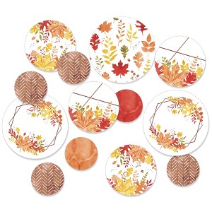 Big Dot of Happiness Fall Foliage - Autumn Leaves Party Giant Circle Confetti - Party Decorations - Large Confetti 27 Count - 1 of 4