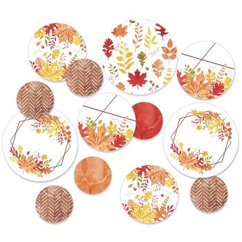 Big Dot of Happiness Fall Foliage - Autumn Leaves Party Giant Circle Confetti - Party Decorations - Large Confetti 27 Count