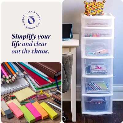 Homz White Plastic 6-Drawer Storage Tower