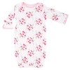 Luvable Friends Infant Girl Cotton Gowns, Pink Floral, Preemie/Newborn - image 2 of 4