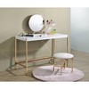 PAGED Modern Office Desk,Gold Finish Writing Desk ,Computer Desk for Home,Office,Workshop - 2 of 4