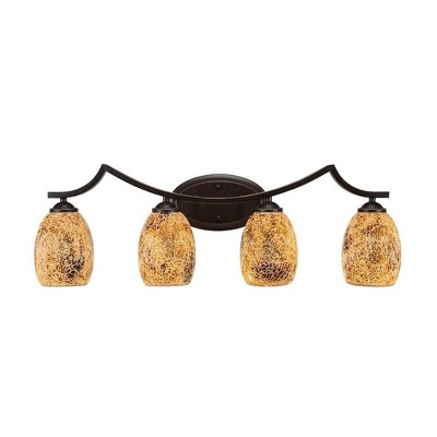 Toltec Lighting Zilo 4 - Light Vanity in  Dark Granite with 5" Gold Fusion Shade