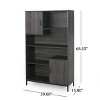 CAVINAS Bookcases for Living Room 4-Tier 31.5" W Storage Cabinet Bookcase with Iron Legs and Drawer, Cabinets for Office - 3 of 4