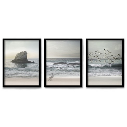 set of 3 beach prints