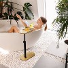 Angel Sar Bathtub Tray Table, Adjustable Bamboo Bath Caddy with Rotatable Desktop, Freestanding Tub Organizer for Against-Wall Tubs - 2 of 4