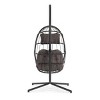 Nestfair 78" Wicker Aluminum Patio Swing Chair with Cushion Dark Gray - 4 of 4
