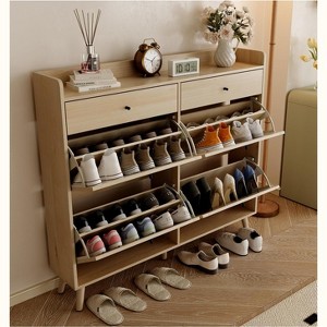 Shoe Storage Cabinet with 4 Flip Drawers,2 Drawers,Narrow Shoe Rack Cabinet,Freestanding Shoe Cabinet Organizer for Entryway - 1 of 4