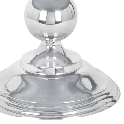 Elegant Goblet-Inspired Round Metal Coffee Table in Silver Finish