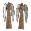 Rustic Polyresin Angel Figurine with Metal Wings 13.75" (Set of 2) by Melrose - 3 of 4