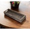 HomeRoots 24" Brown Wood Indoor Outdoor Tray With Handles - 2 of 4