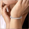 Hollywood Sensation Emerald Cut Cubic Zirconia Tennis Bracelet with AAA+ Cubic Zirconia 7.5 Inches Gold - 2 of 4