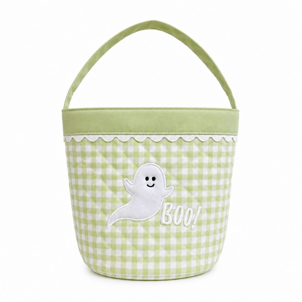 Bits & Bows Glow-in-the-Dark Ghost Trick-or-Treat Halloween Tote, Green/White 10"W x 8"H - thumbnail 7