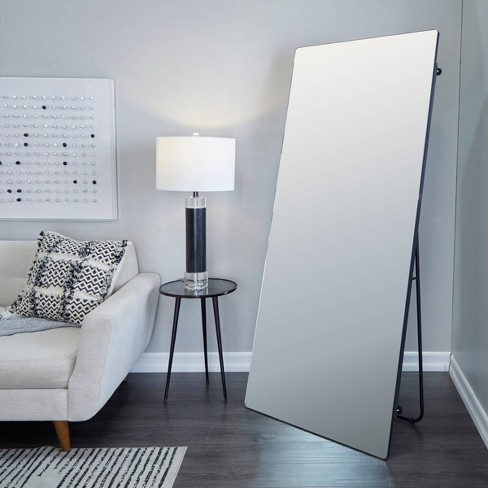 69" X 31" Metal Floor Mirror With Stand Silver - Cosmoliving By ...