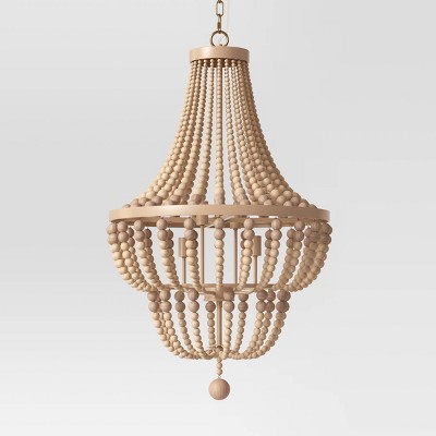 Large Chandelier Wooden Beads Double Tier Natural Tone - Opalhouse™