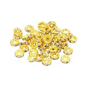 Unique Bargains Rhinestone Small Round Bulk Glass Spacer Beads for Jewelry Making 100 Pcs - 1 of 4