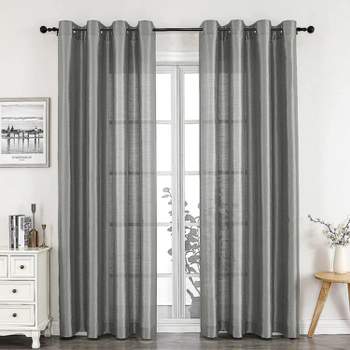 Kate Aurora Artisan Lightweight Transparent Faux Silk Sheer Grommet Single Curtain Panel