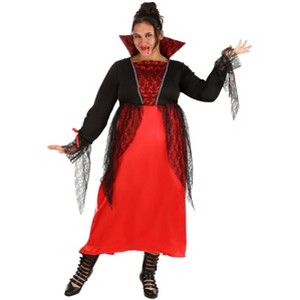 HalloweenCostumes.com 2X Women Women's Plus Size Regal Vampire Costume | Vampire Costumes, Black/Red - 1 of 4
