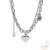 Silver Titanium Steel Multi - Charm Modern Unisex Necklace - 3 of 4