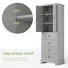 Tall Freestanding Storage Cabinet, with 4 Drawers & 2 Doors, Bathroom Storage Cabinet with Adjustable Shelf for Bathroom, Living Room - 3 of 4