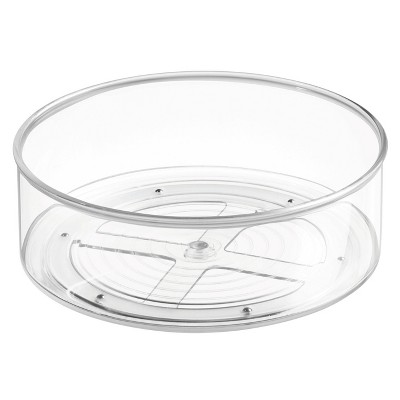 iDESIGN Lazy Susan Turntable Spice Organizer Bin for Kitchen Pantry Cabinet Countertops Clear: 9" Plastic Storage Solution