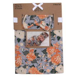 Baby Essentials Rose Floral Swaddle Blanket - 1 of 3