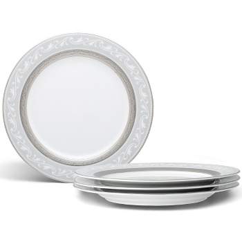Noritake Crestwood Platinum Set of 4 Accent/Luncheon Plates