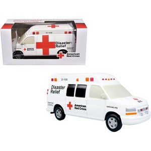 Ambulance "American Red Cross: Disaster Relief Unit" White with Graphics 1/64 Diecast Model by Iconic Replicas - 1 of 4