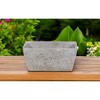 HomeRoots 9" Gray Speckle Glaze Cement Indoor Outdoor Rectangular Pot Planter - 2 of 4