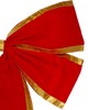 Northlight 24" x 38" Red 4-Loop Velveteen Christmas Bow with Gold Trim - 3 of 3